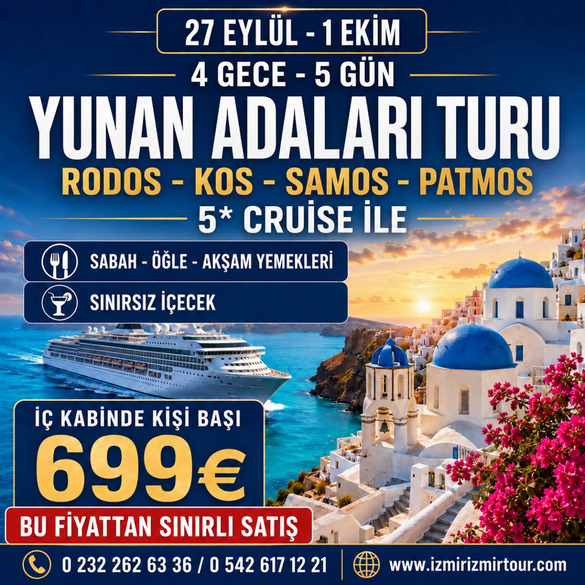 Çeşme Çıkışlı Yunan Adaları Turu 4 Gece