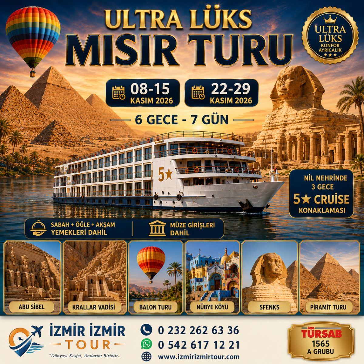 İstanbul Çıkışlı Mısır Turu (ABU SİMBEL TURU DAHİL)